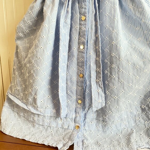 NWT Draper James RSVP puff sleeve blue eyelet shirt dress sz Large - Picture 4 of 11